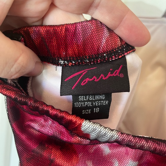 Torrid floral mesh dress with bubble hem - Picture 3 of 7